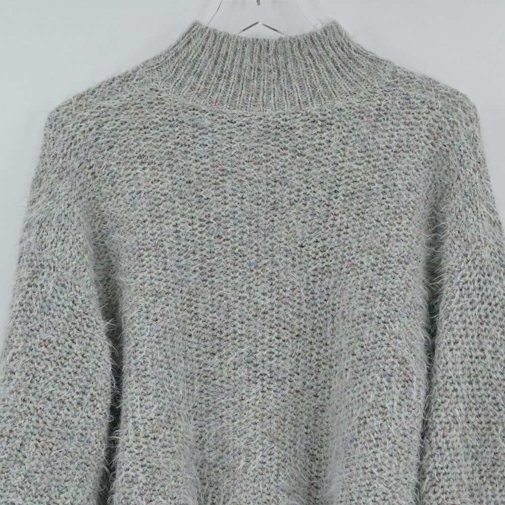 NEW JOIE Women’s Size S Markita Fuzzy Knit Turtleneck Sweater Heather Celadon - Picture 6 of 8